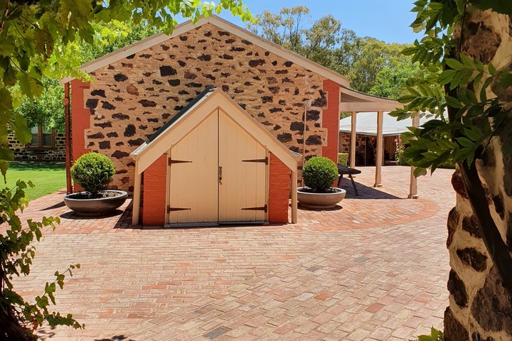 Vineyard rows and cellar-door buildings in the Barossa Valley, South Australia
