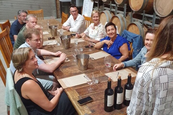 Vineyard rows and cellar-door buildings in the Barossa Valley, South Australia